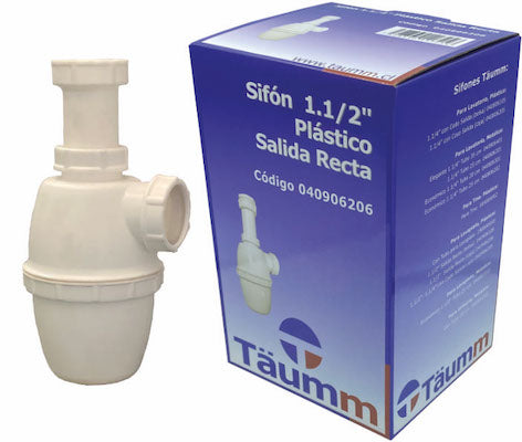 Sifón 1.1/2 Plástico Salida Recta - Caja