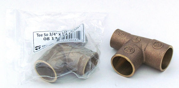 Tee So 3/4" x 1/2" x 3/4" Bolsa