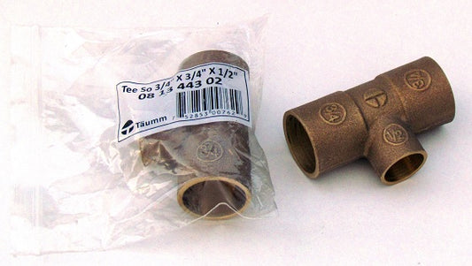 Tee So 3/4" x 3/4" x 1/2" Bolsa