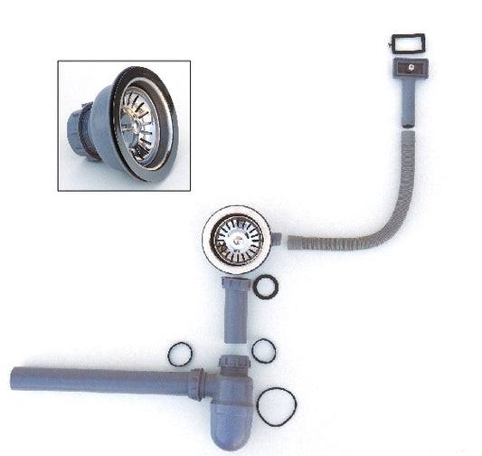 Set Desagüe 3.1/2" c/ T.Rebalse y Sifón