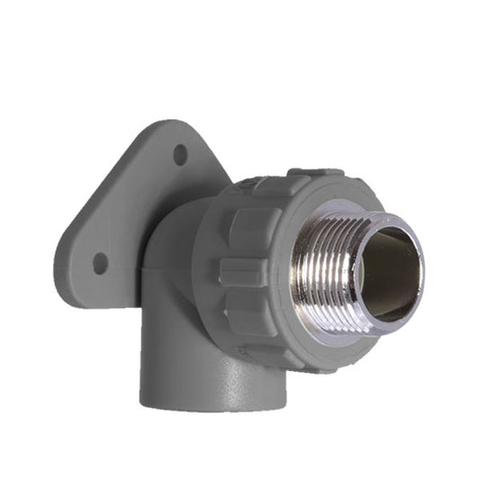 CODO 90º PP-R CON SOPORTE HE METÁLICO – 25mm x 3/4?