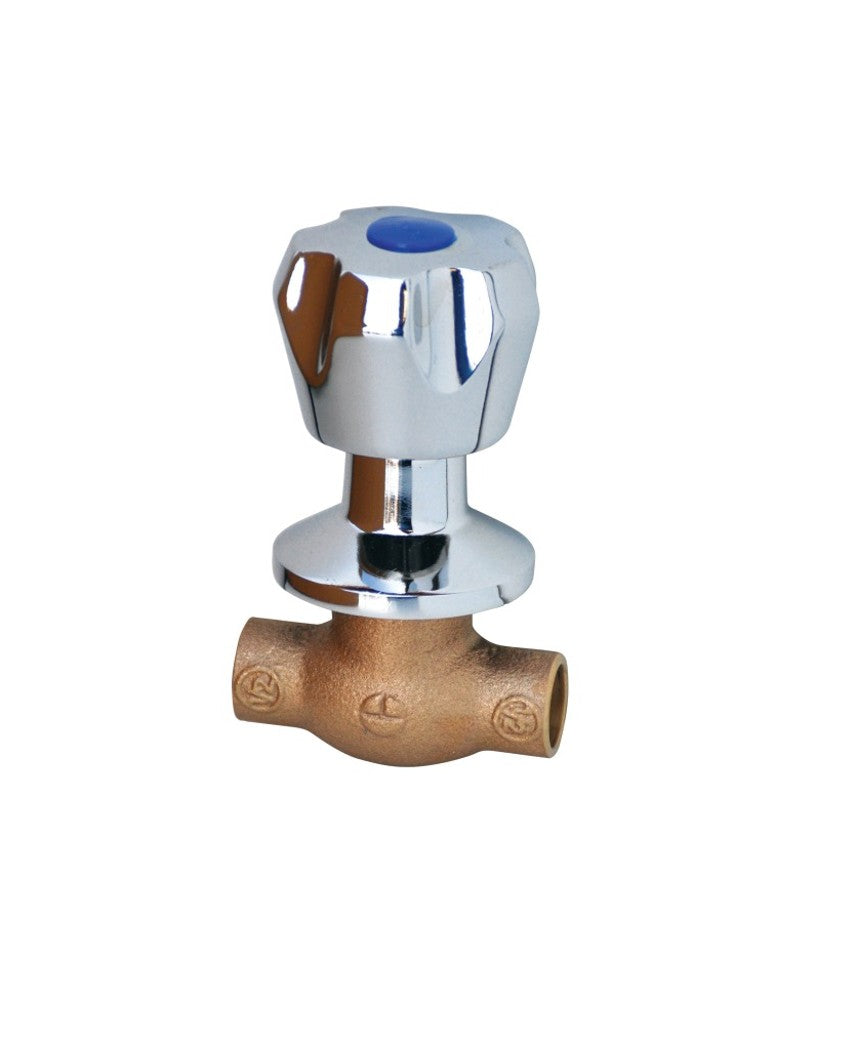 Llave Paso Camp. Cr.Man Pomo 1/2" Bronce