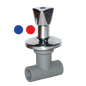LLAVE DE PASO METÁLICA / VASTAGO LARGO – 20mm