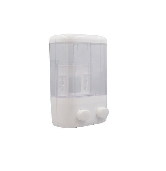 Dispensador Jabón Plástico Blanco Doble